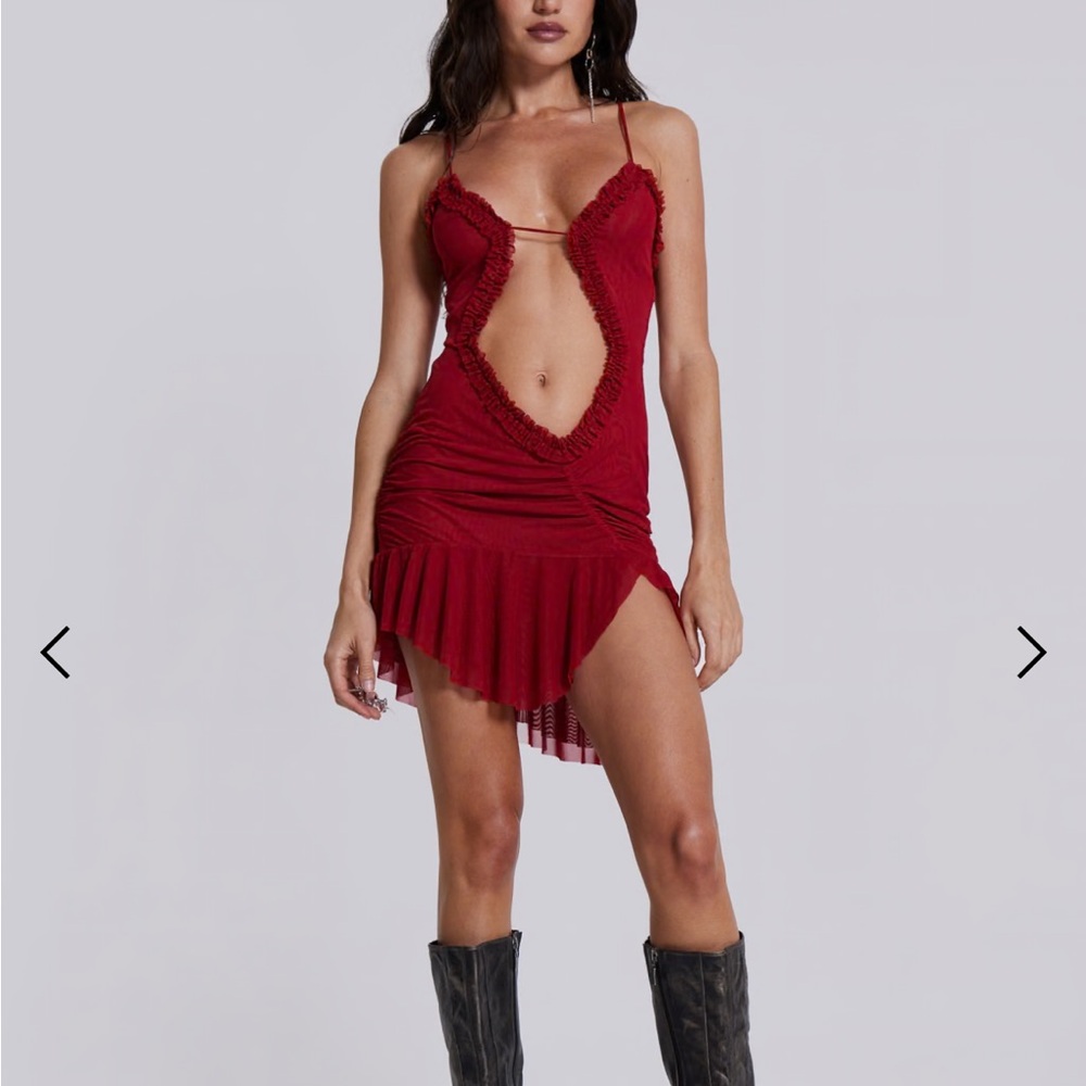 Jaded London Red Mini Fatale Dress